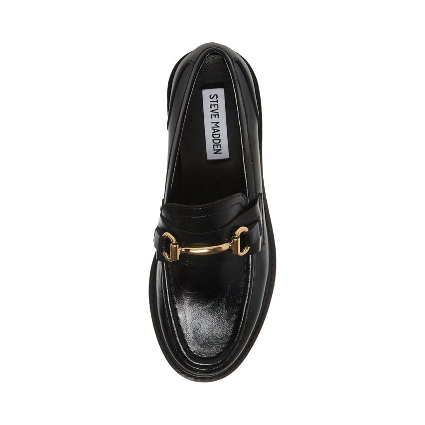 Loafers Steve Madden Mistor Cuero Mujer Negras | ES VC821S